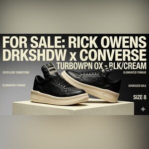 Converse x Rick Owens DRKSHDW
Model: TURBOWPN Ox (Low Top) size 8 streetwear